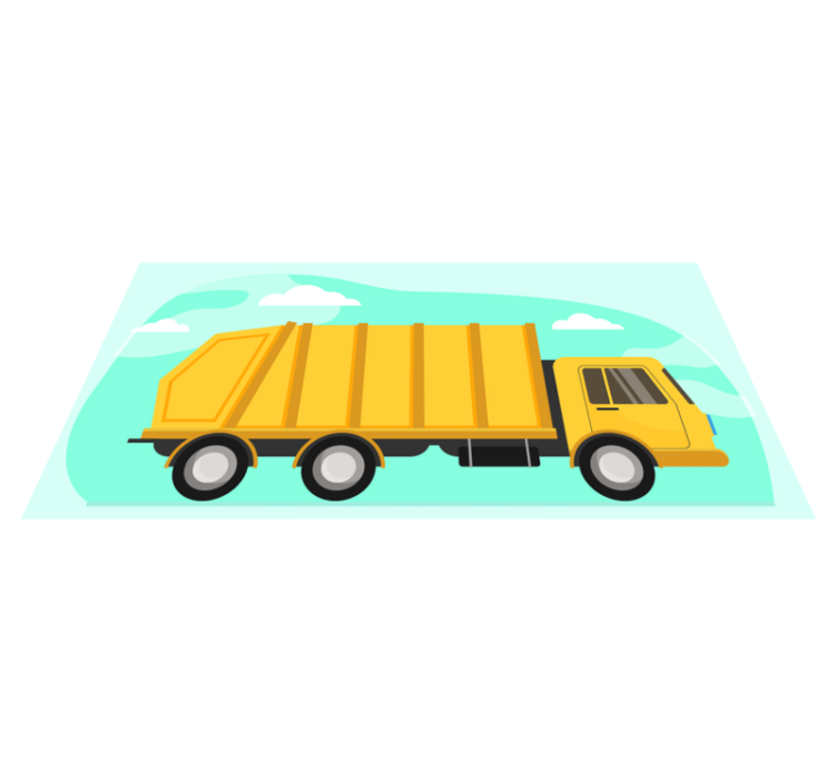 Cartoon Dump Truck kids vinyl rug - TenStickers