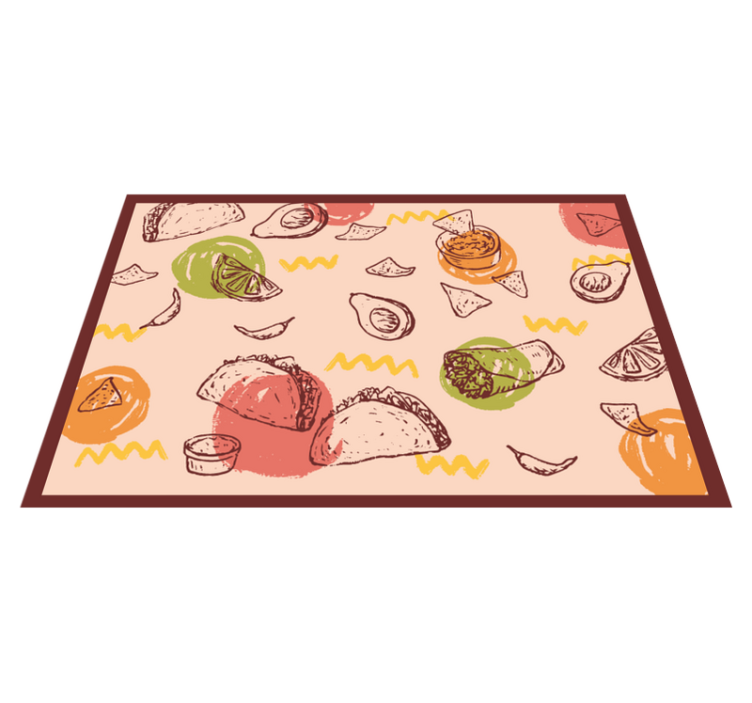 Culinary Sketches kitchen vinyl rug - TenStickers