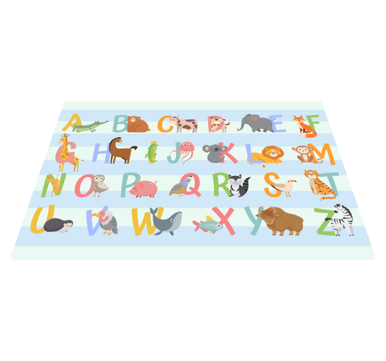 Alphabet Animal Parade kids vinyl rug - TenStickers