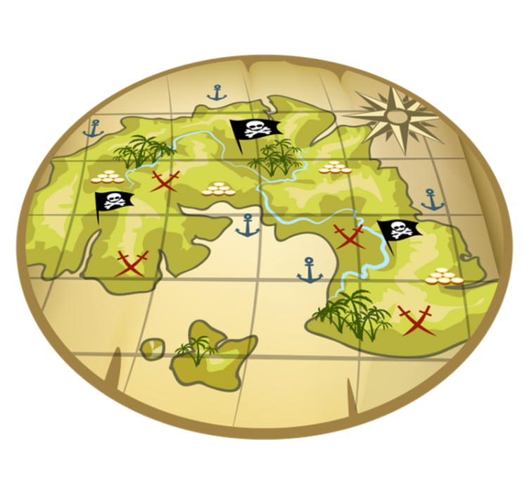 Treasure Hunt Adventure game vinyl rug - TenStickers