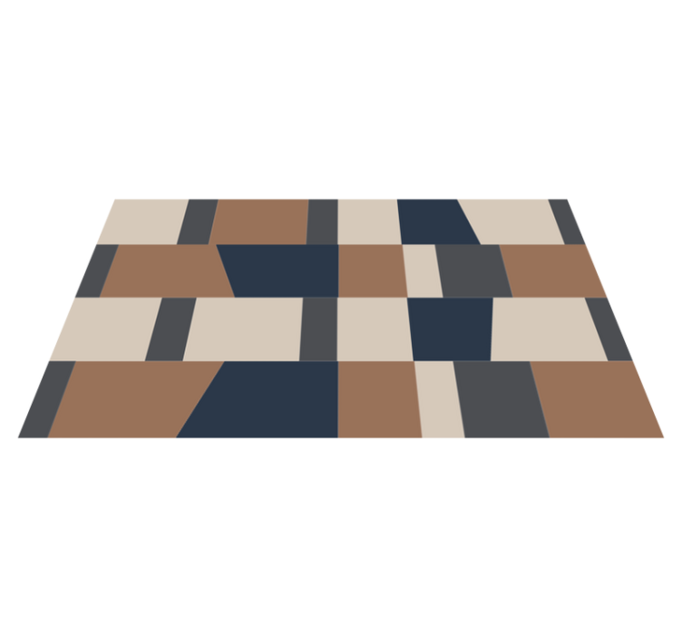 Geometric Stripe Pattern striped vinyl rug - TenStickers