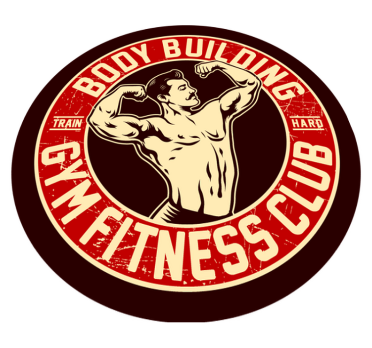 Fitness Club Emblem teen vinyl rug - TenStickers