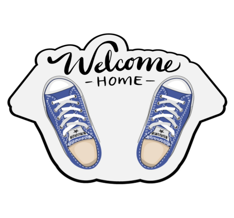 Welcome Home Shoes entrance hall vinyl rug - TenStickers