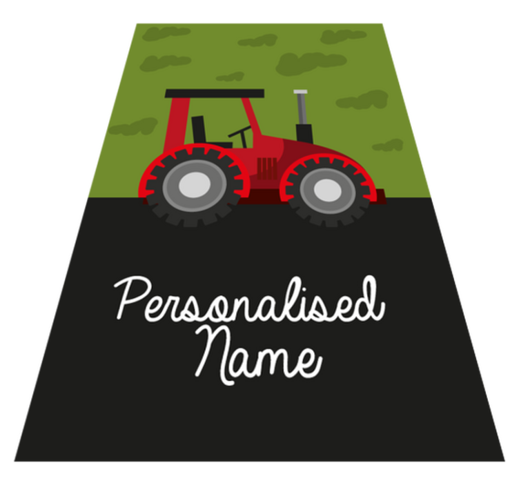 Customized Tractor custom vinyl rug - TenStickers