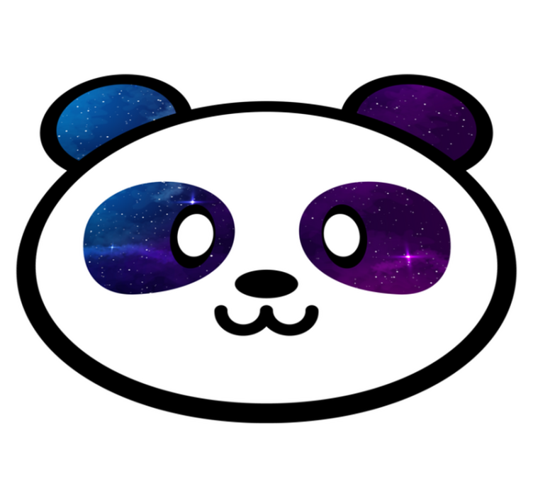 Galactic Panda Face kids vinyl rug - TenStickers