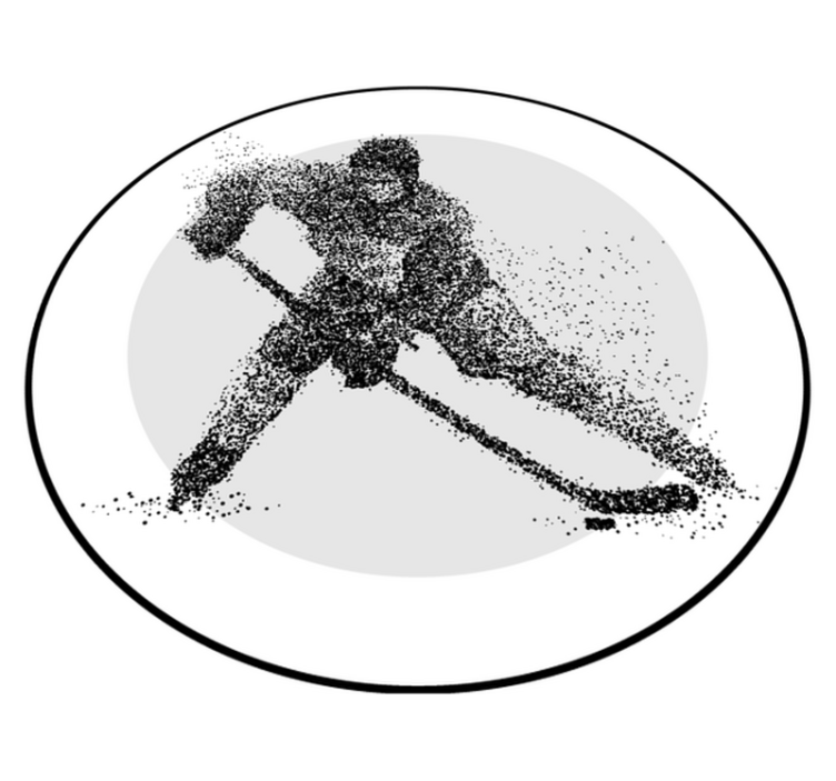 Drawn Hockey teen vinyl rug - TenStickers