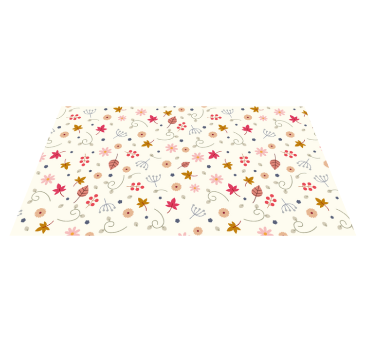 Floral Pattern Accent floral vinyl rug - TenStickers