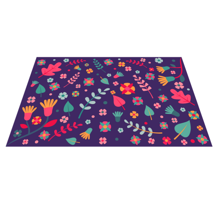 Floral Color Burst floral vinyl rug - TenStickers