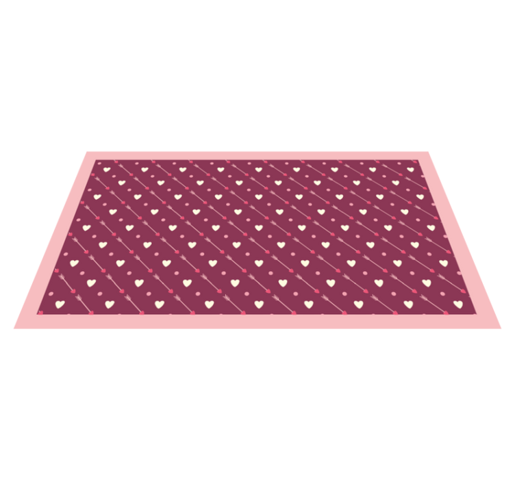 Diagonal Heart Pattern kids vinyl rug - TenStickers