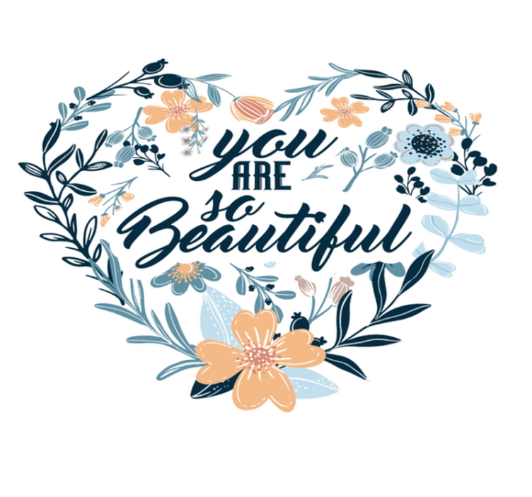 You are so beautiful heart vinyl rug - TenStickers