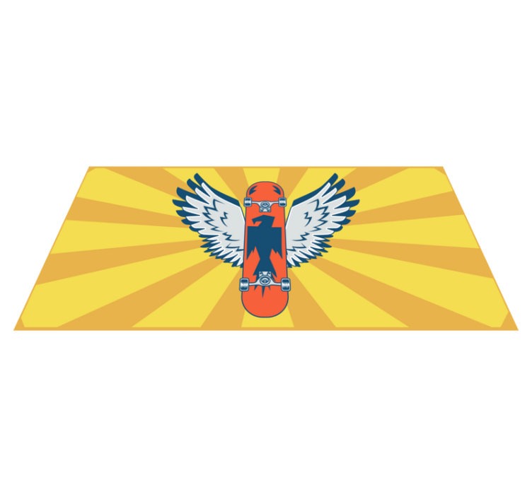Skateboard Wings Decor kids vinyl rug - TenStickers