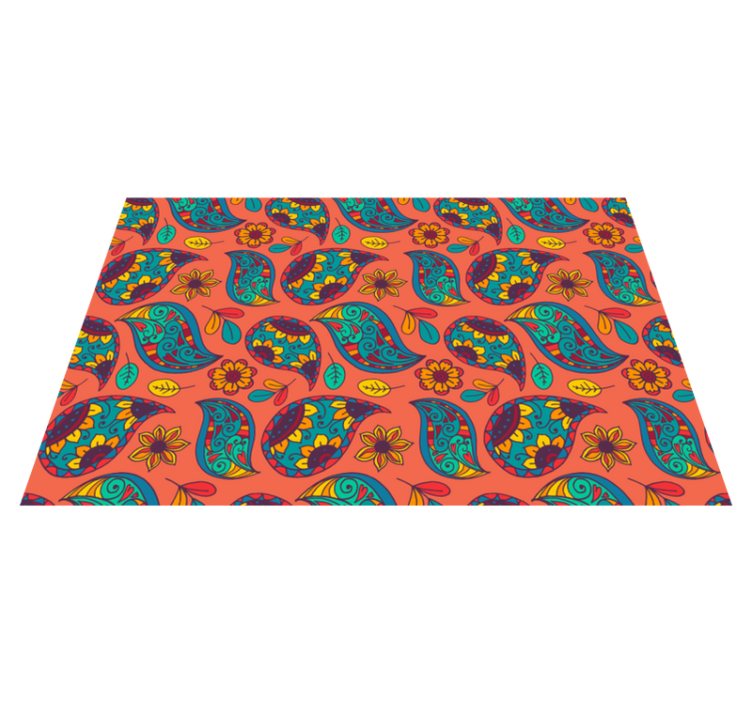 Floral Paisley Pattern floral vinyl rug - TenStickers