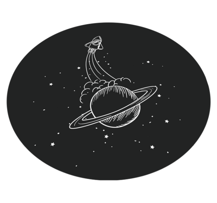 Rocket in Orbit star vinyl rug - TenStickers