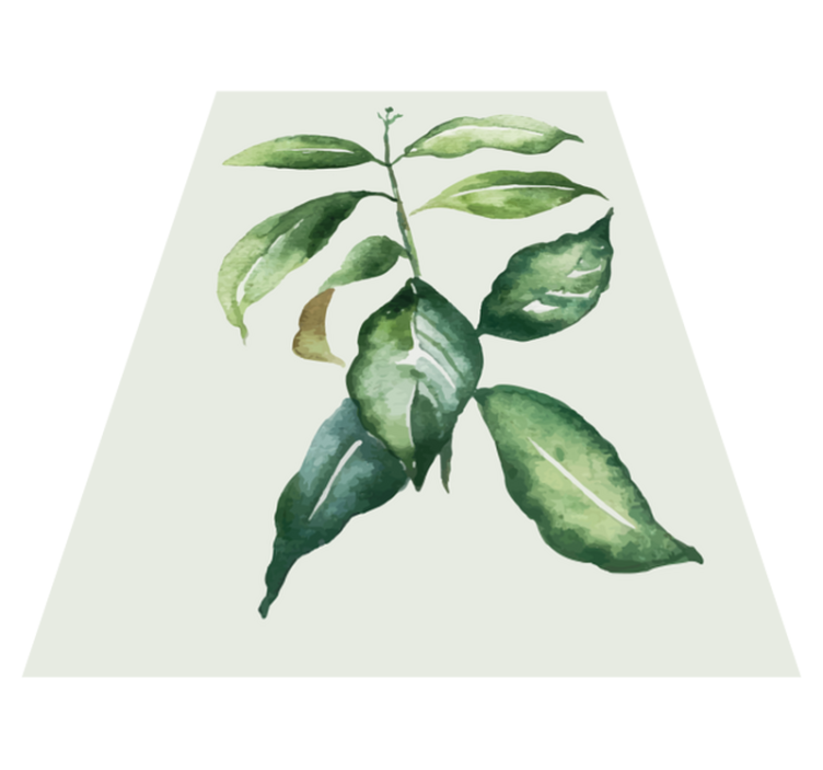 Botanical Leaf Illustration floral vinyl rug - TenStickers