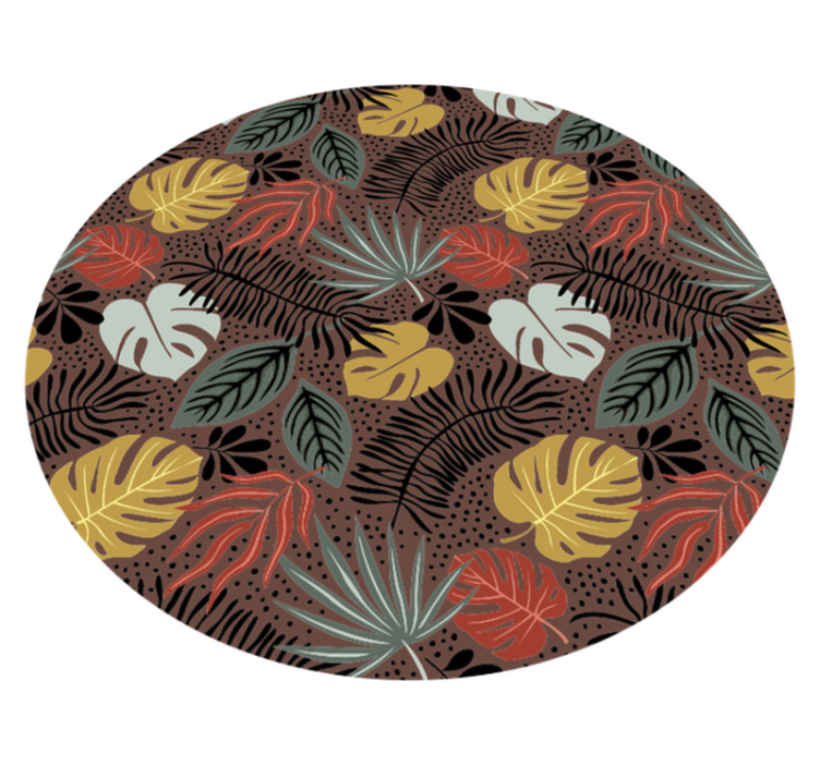 Tropical Leaf Illustration nature vinyl rug - TenStickers