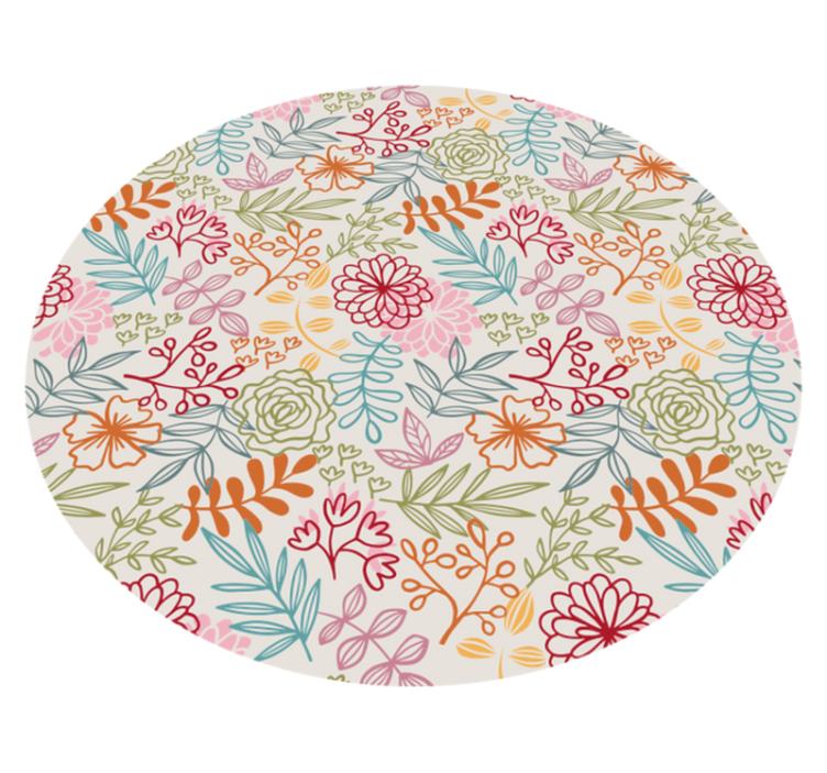 Floral Pastel Palette floral vinyl rug - TenStickers