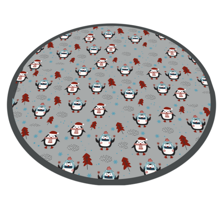 Festive Penguin Motif Christmas vinyl rug - TenStickers