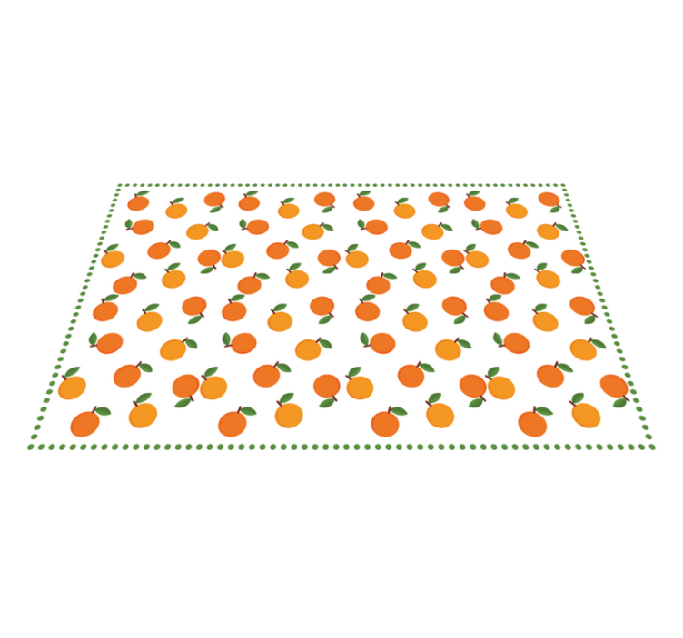 Orange Citrus Pattern kitchen vinyl rug - TenStickers