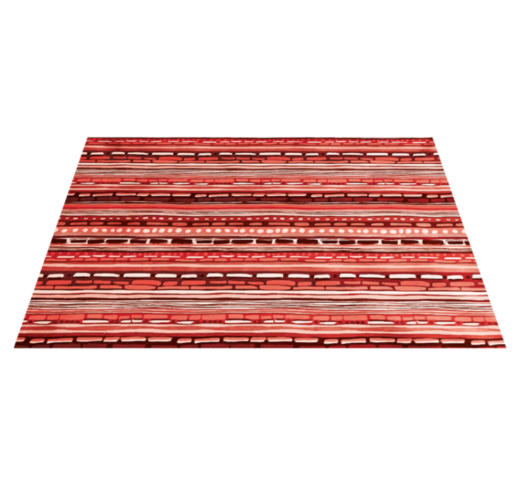 Abstract Red Lines striped vinyl rug - TenStickers