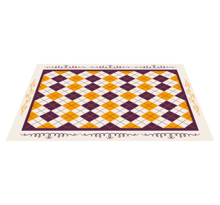 Geometric Chevron Motif tile vinyl rug - TenStickers