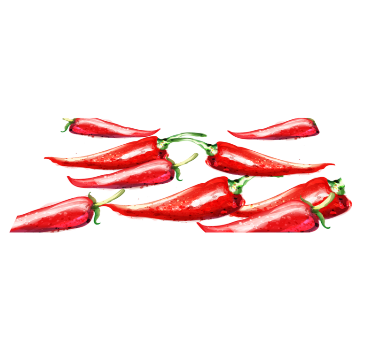 Chili peppers design kitchen vinyl rug - TenStickers