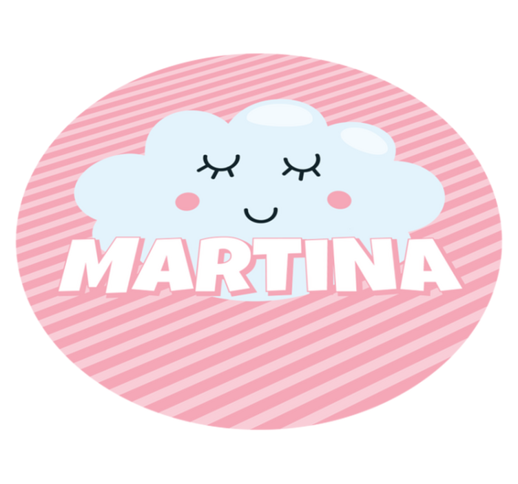 Cute cloud with name kids vinyl rug - TenStickers