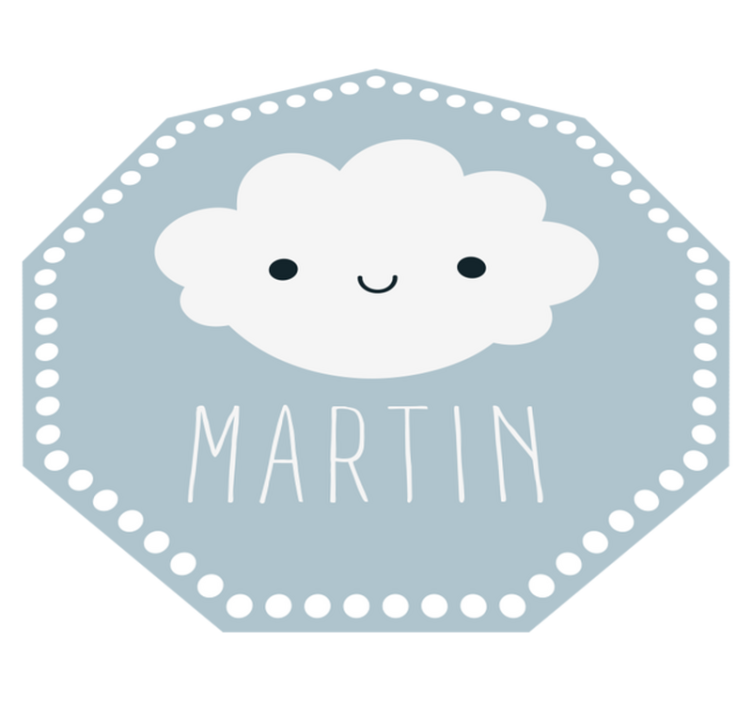 Happy Cloud Personalised vinyl mat - TenStickers