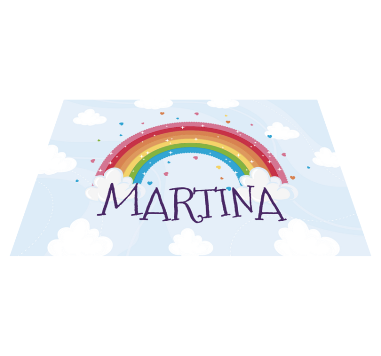 Rainbow custom name kids vinyl rug - TenStickers