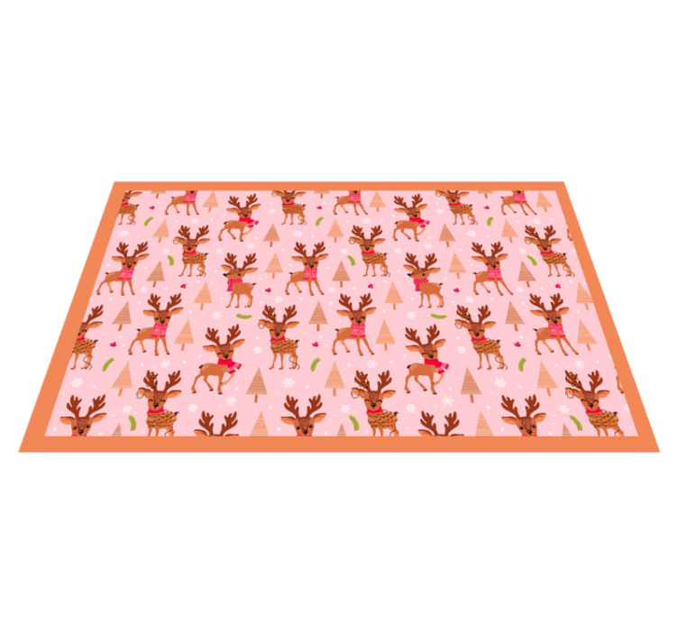 Pink Stag animal rug vinyl rug - TenStickers