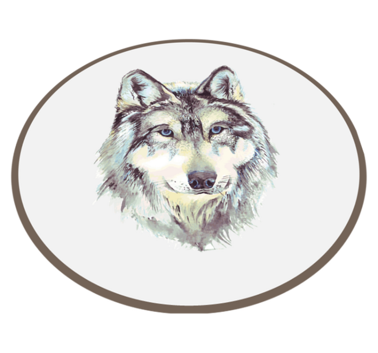 Wolf Illustration animal vinyl rug - TenStickers