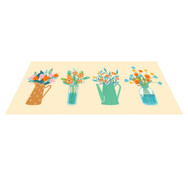 Flower Centerpiece Arrangement floral vinyl rug - TenStickers