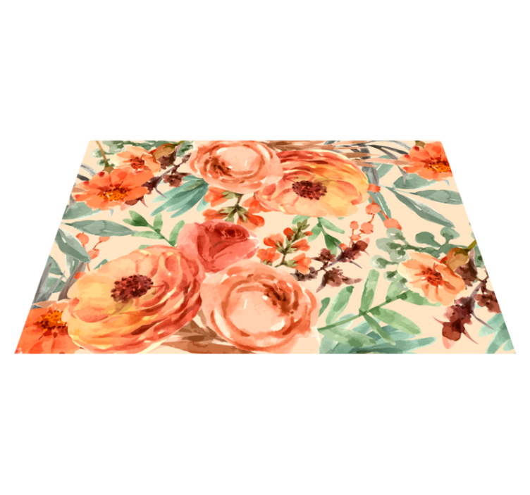 Vibrant Showcase nature floral vinyl rug - TenStickers