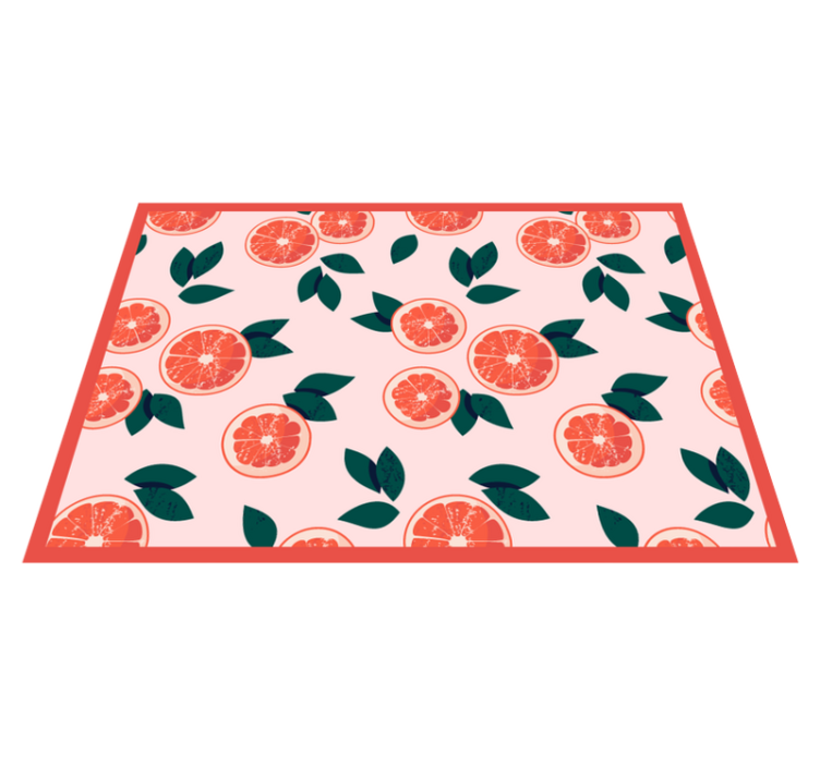 Blush citrus blossom floral vinyl rug - TenStickers