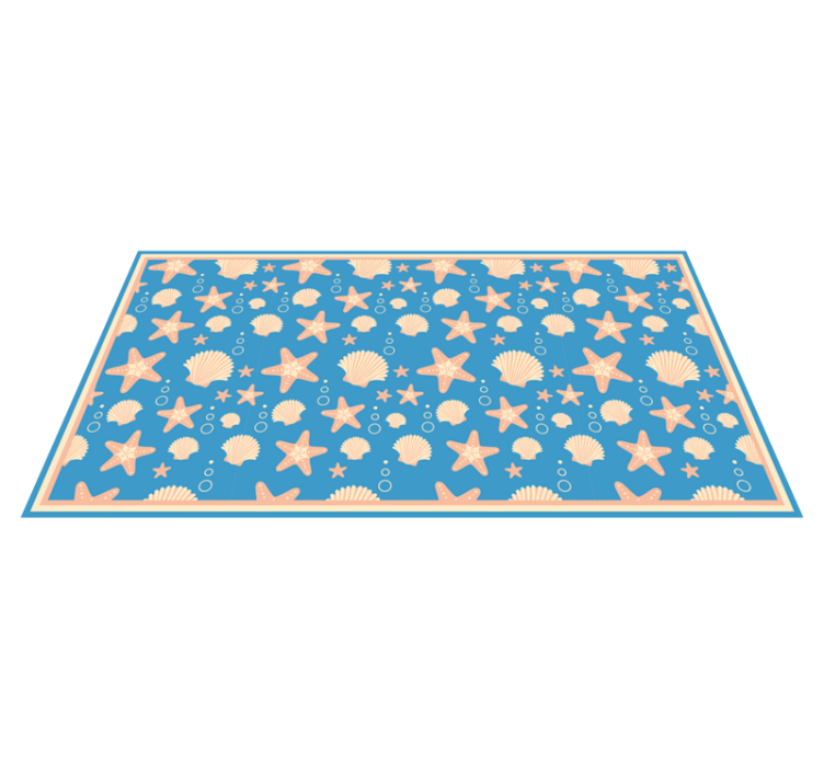 Marine Motif Composition bathroom vinyl rug - TenStickers