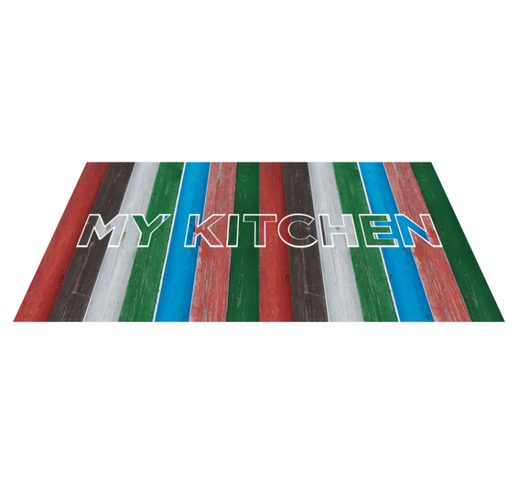 Striped colorful kitchen vinyl rug - TenStickers