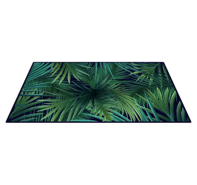 Tropical Leaf Canvas nature vinyl rug - TenStickers