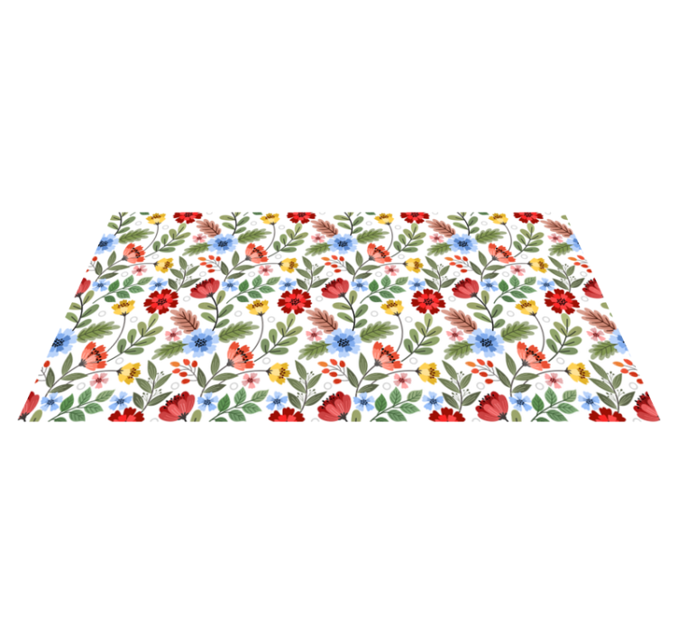 Vibrant colorful pattern floral vinyl rug - TenStickers