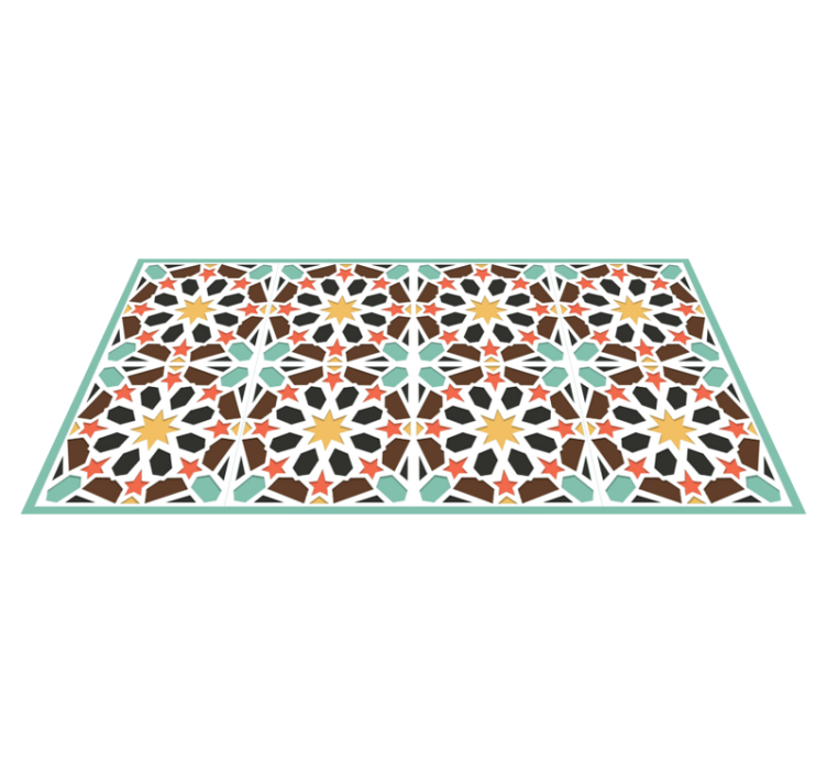 Colorful Starry Tiles tile vinyl rug - TenStickers