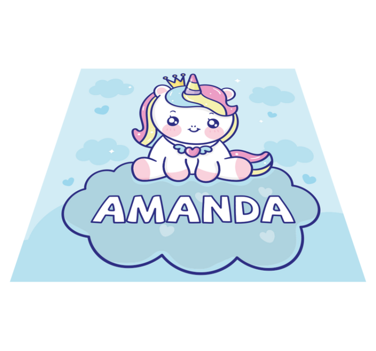 Kids vinyl rug custom baby unicorn design - TenStickers