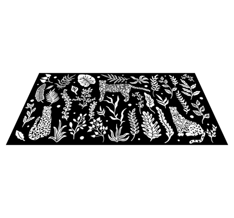 Monstera and leopards nature vinyl rug - TenStickers