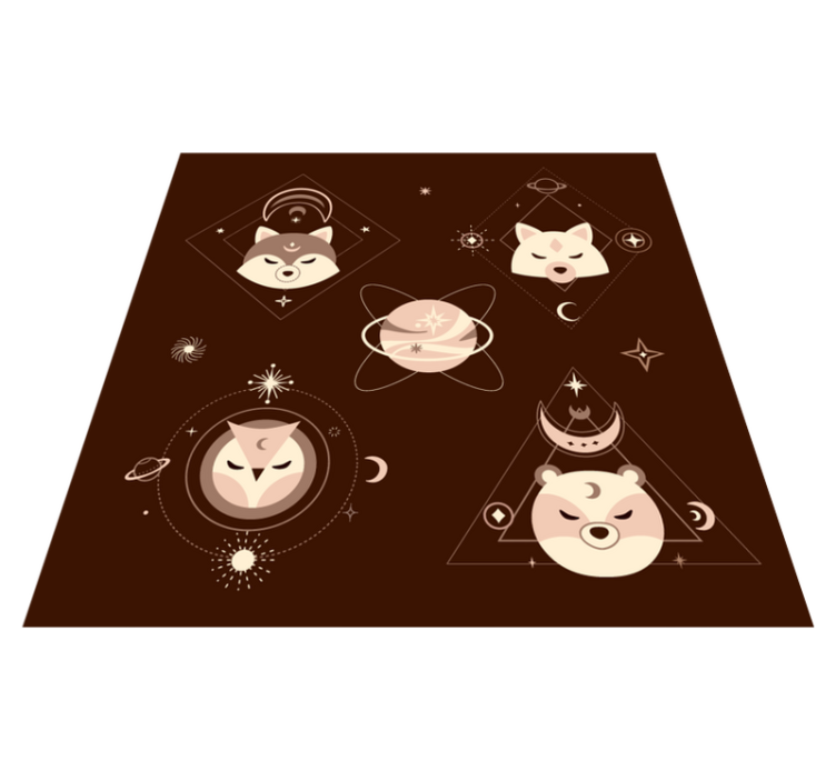 Space animals adventure kids vinyl rug - TenStickers