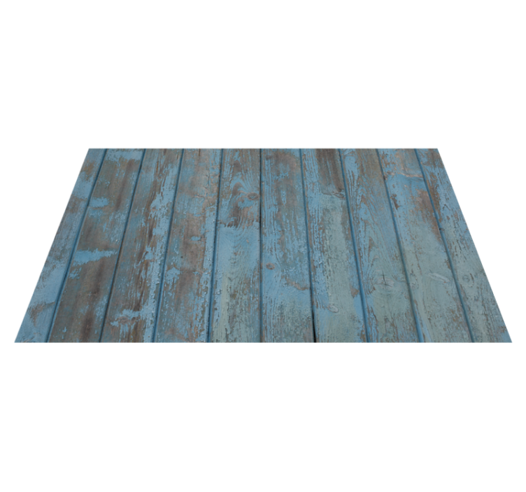 Blue old planks wood effect vinyl rug - TenStickers