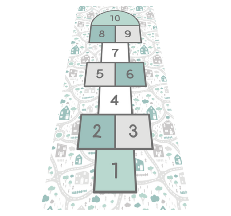 Hopscotch Play Area game vinyl rug - TenStickers