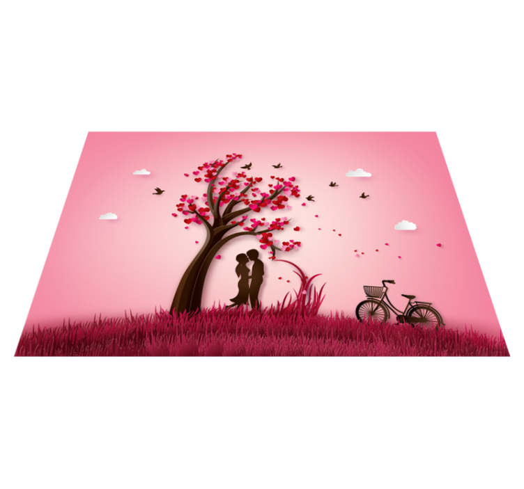 Love tree bedroom vinyl rug - TenStickers