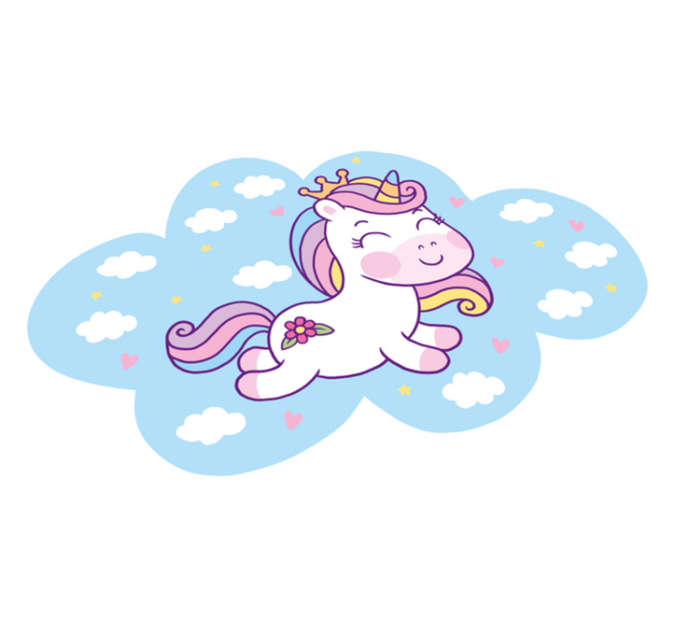 Unicorn Cloud Play kids vinyl rug - TenStickers