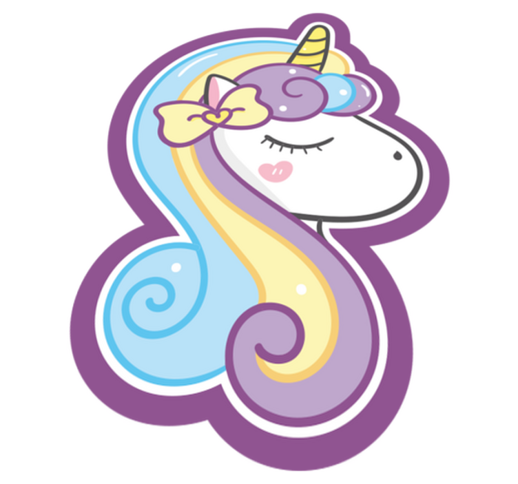 Unicorn proud with rainbow mane kids vinyl rug - TenStickers