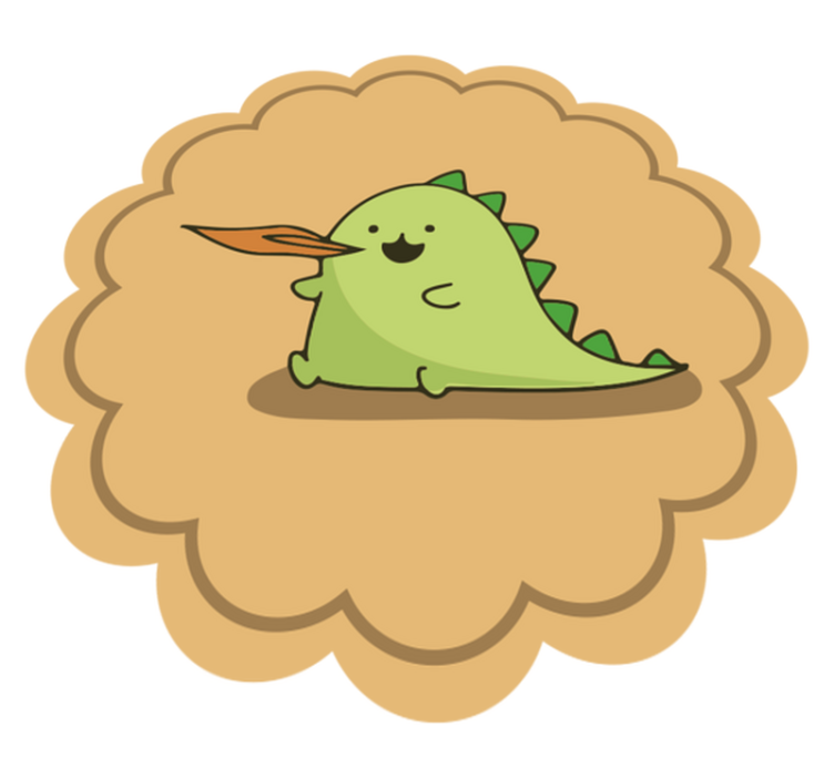 Green cartoon character kids vinyl rug - TenStickers