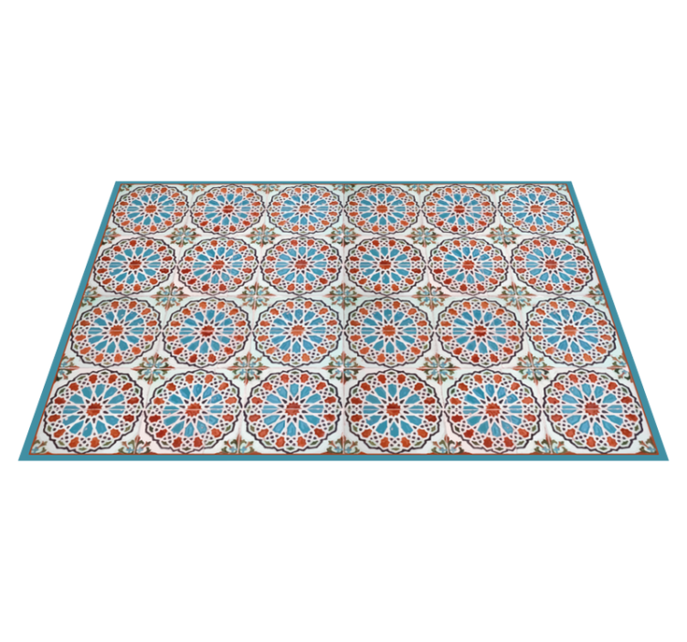 Lively tiles kitchen vinyl rug - TenStickers