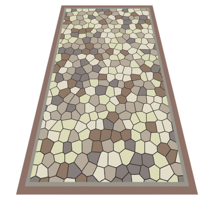 Hexagonal Stone Pattern mosaic vinyl rug - TenStickers