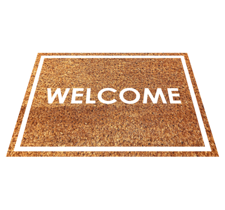 Welcome on coir effect custom rug - TenStickers